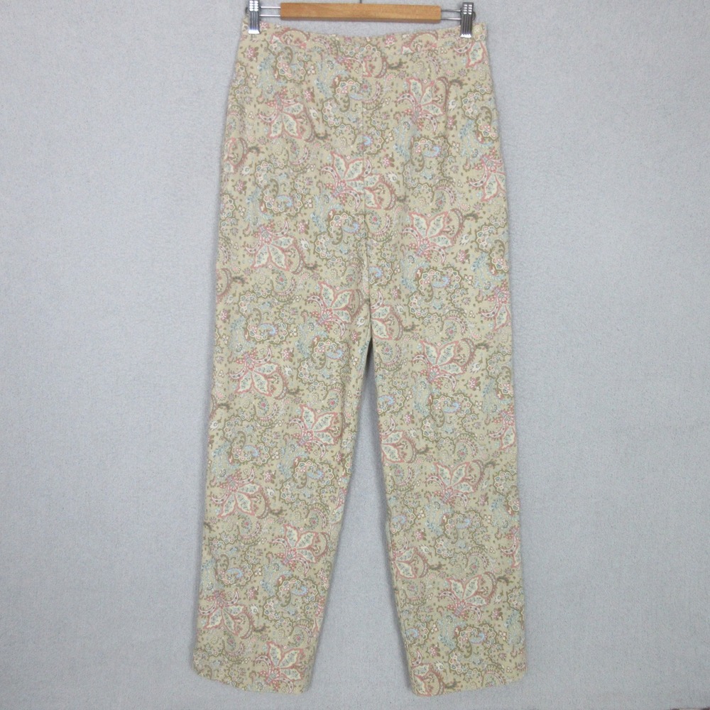 Coldwater Creek Womens Paisley Straight Leg Pants Multicolor High Rise Size 10